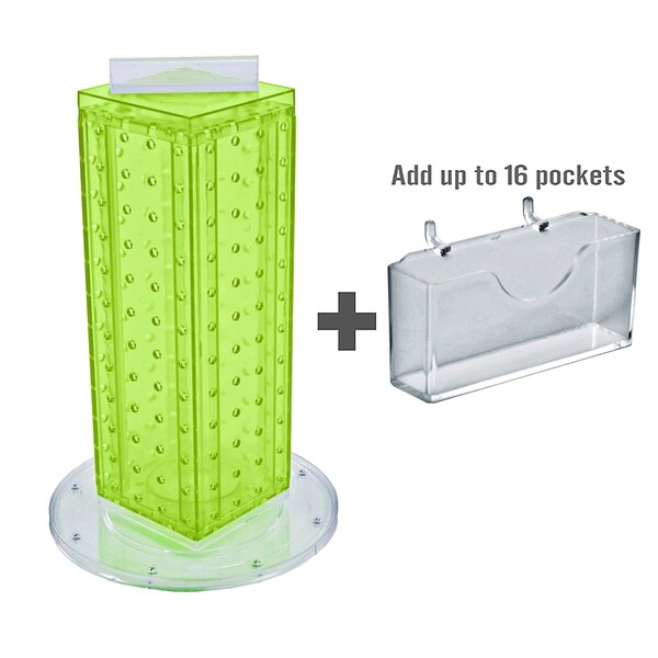 Four-Sided16 Pocket Revolving Pegboard GiftCard Kit for Countertop